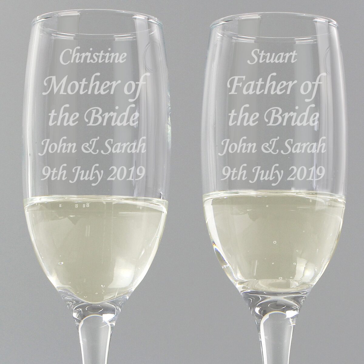Personalised Celebration Pair of Flutes: 3 - Champagne Flutes By Gift Moments