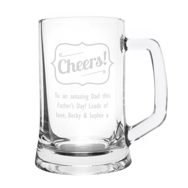 Personalised Cheers Glass Pint Stern Tankard: 2 - Tankards By Gift Moments