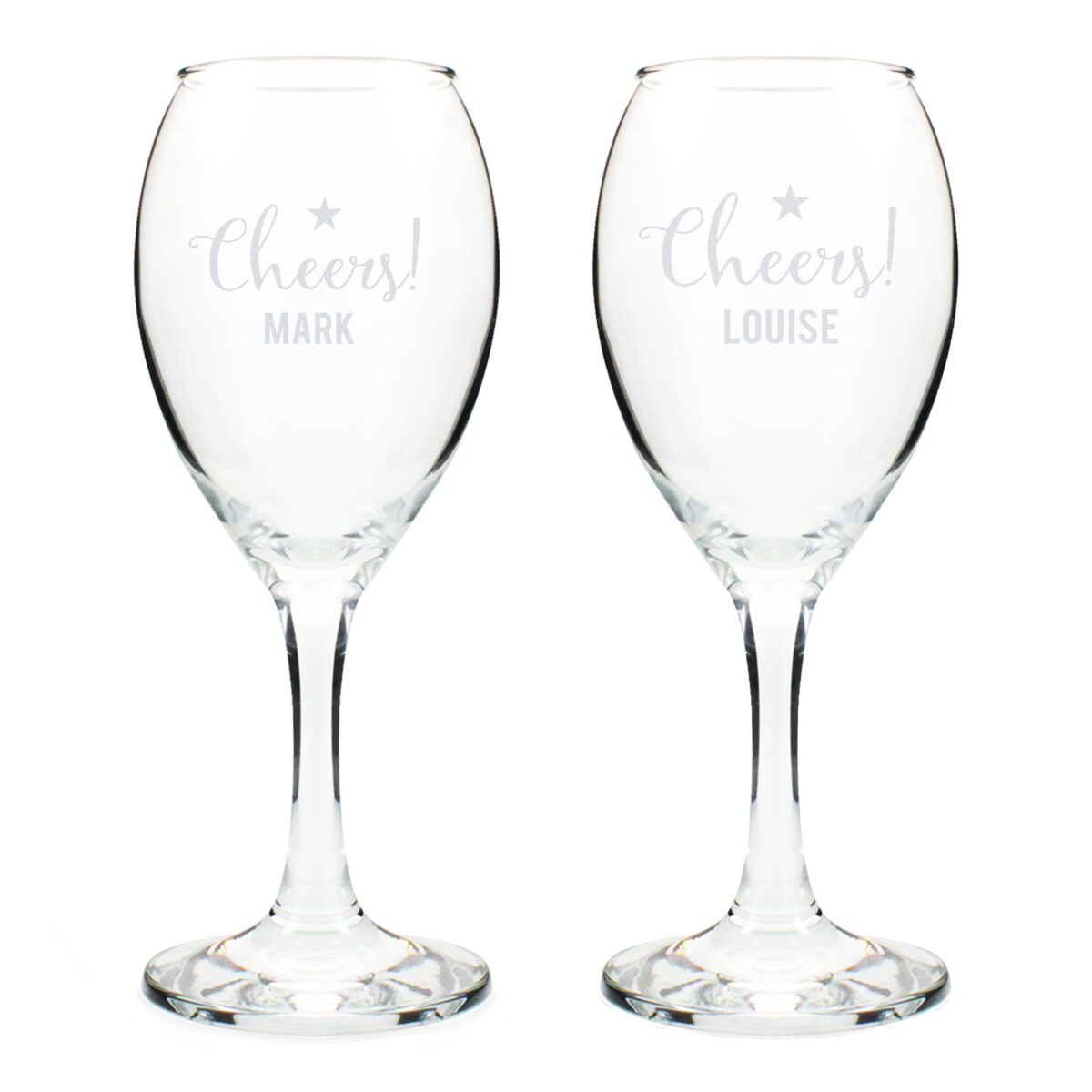 Personalised Cheers Wine Glass Set: 6 - Wine Glasses By Gift Moments