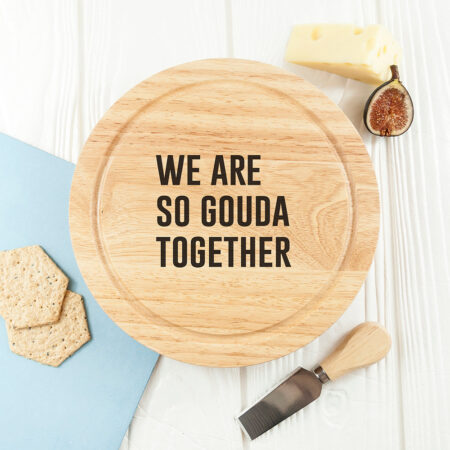 Personalised Round Cheese Board Set: 4 - Cheese Boards By Gift Moments
