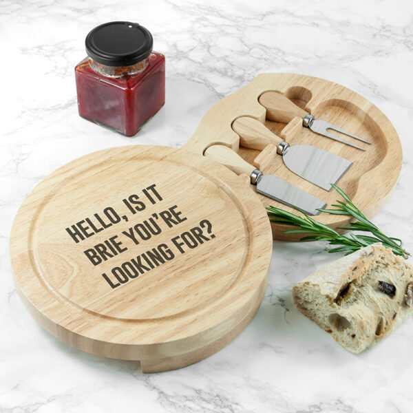 Personalised Round Cheese Board Set: 1 - Cheese Boards By Gift Moments