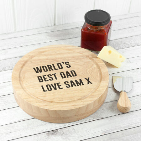 Personalised Round Cheese Board Set: 3 - Cheese Boards By Gift Moments