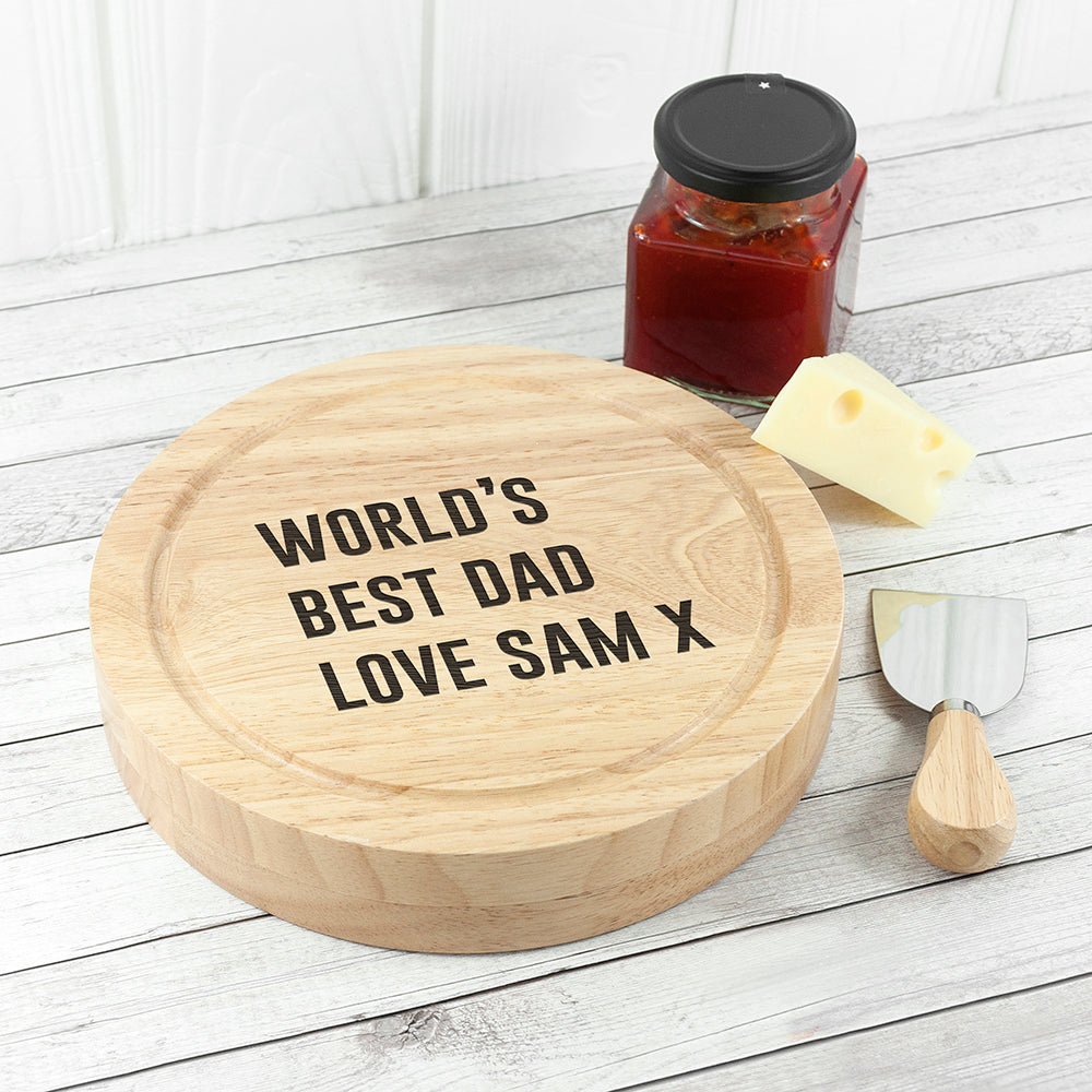 Personalised Round Cheese Board Set: 3 - Cheese Boards By Gift Moments