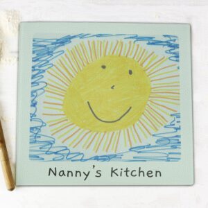 Personalised Childrens Drawing Photo Upload Glass Chopping Board/Worktop Saver: 9 - Chopping Boards By Gift Moments