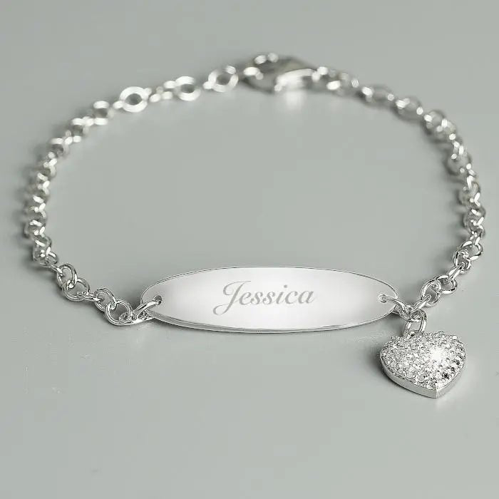 Personalised Children’s Sterling Silver and Cubic Zirconia Bracelet: 1 - Bracelets By Gift Moments
