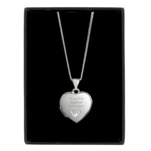 Personalised Children’s Sterling Silver and Cubic Zirconia Heart Locket Necklace: 2 - Necklaces By Gift Moments