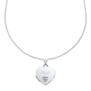 Personalised Children’s Sterling Silver & Cubic Zirconia Heart Locket Necklace: 5 - Necklaces By Gift Moments