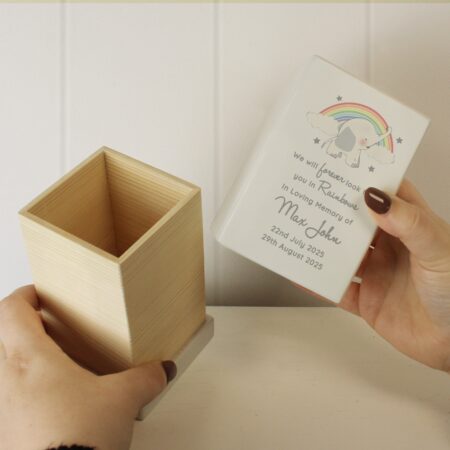 Personalised Childs Memorial Small Wooden Urn: 5 - Urns By Gift Moments