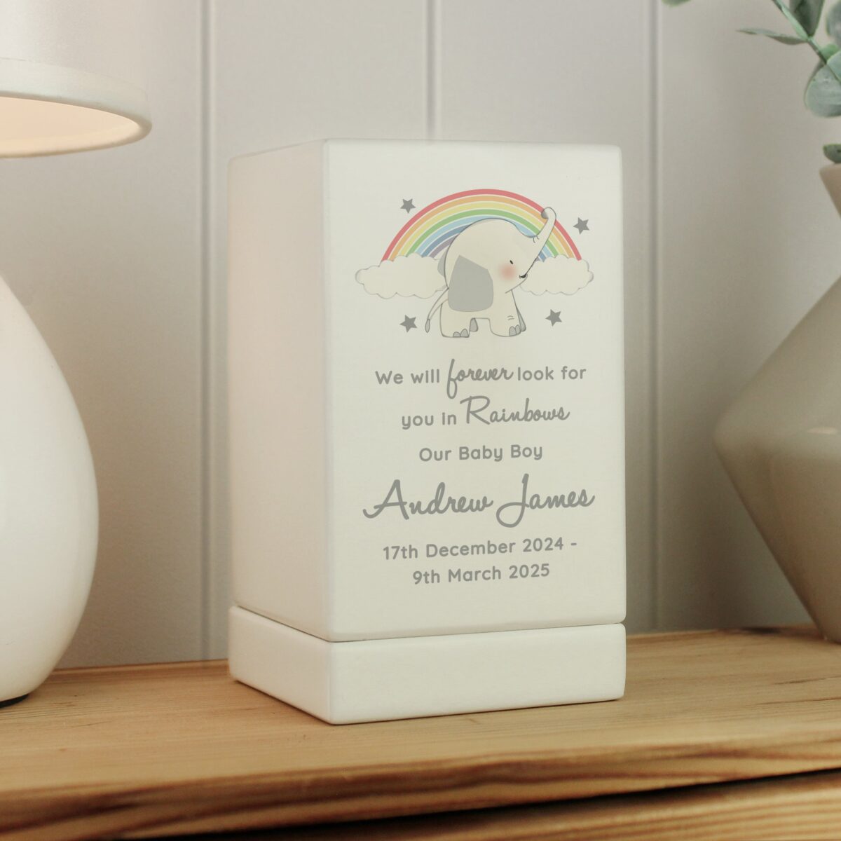 Personalised Childs Memorial Small Wooden Urn: 1 - Urns By Gift Moments