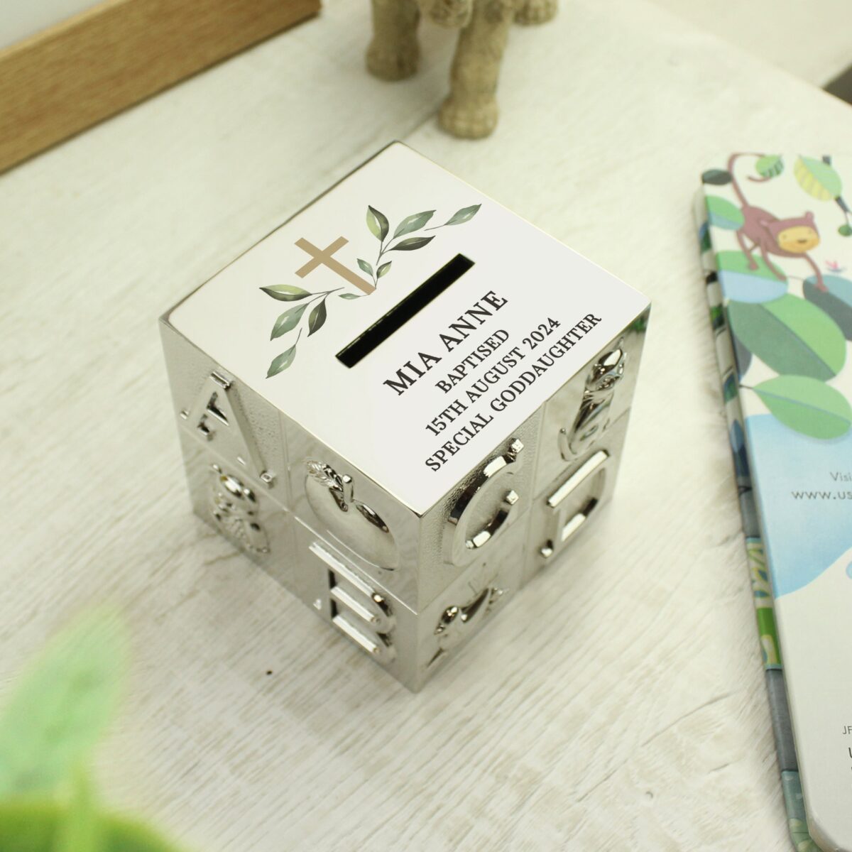 Personalised Christening ABC Money Box: 3 - Money Boxes By Gift Moments