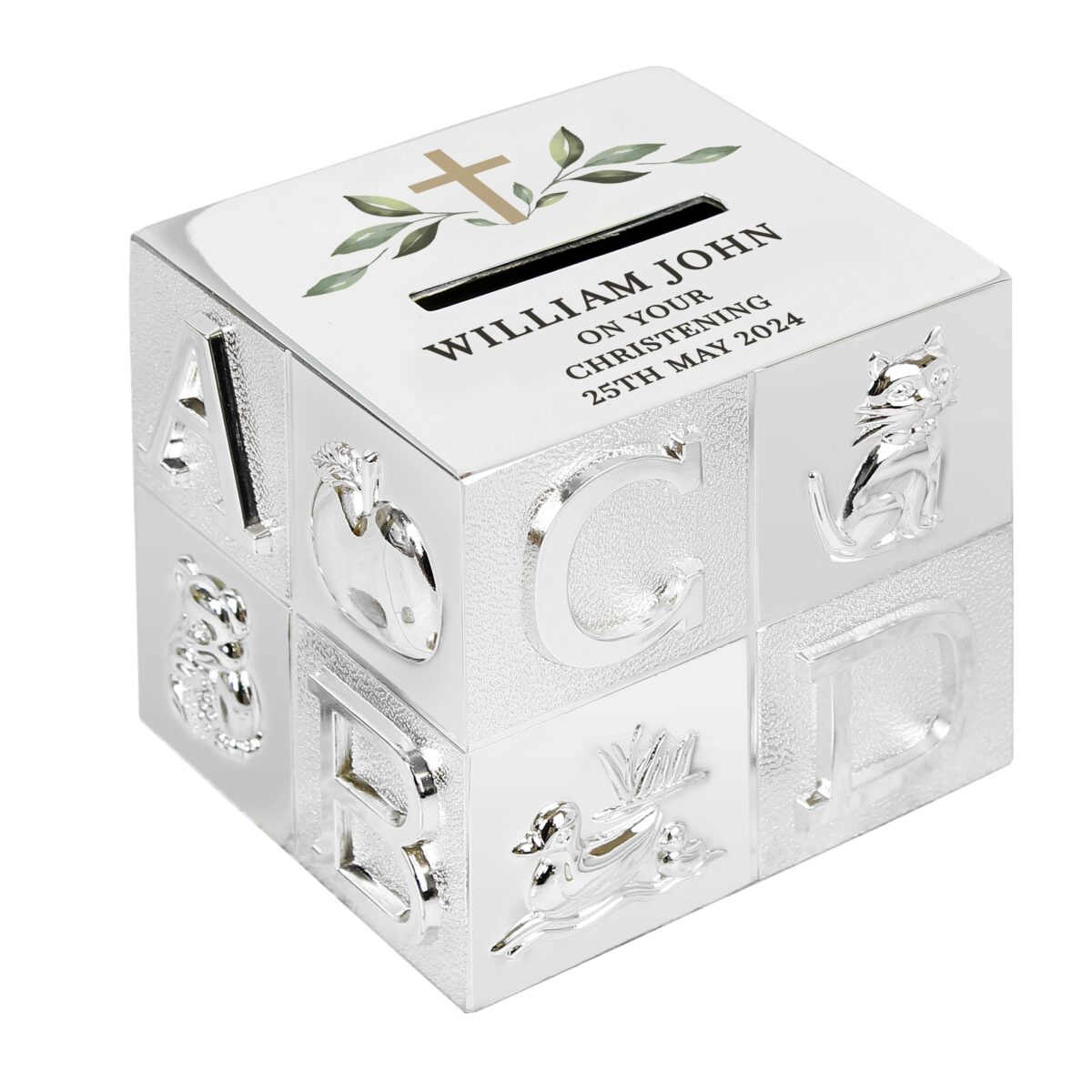 Personalised Christening ABC Money Box: 5 - Money Boxes By Gift Moments