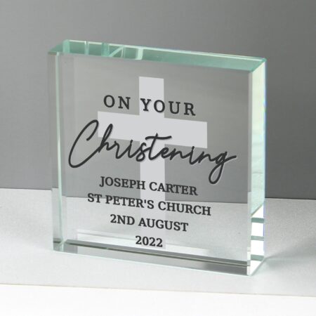 Personalised On Your Christening Crystal Token: 1 - Crystal Tokens By Gift Moments