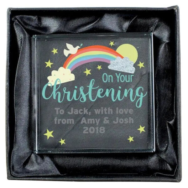 Personalised On Your Christening Crystal Token: 1 - Crystal Tokens By Gift Moments