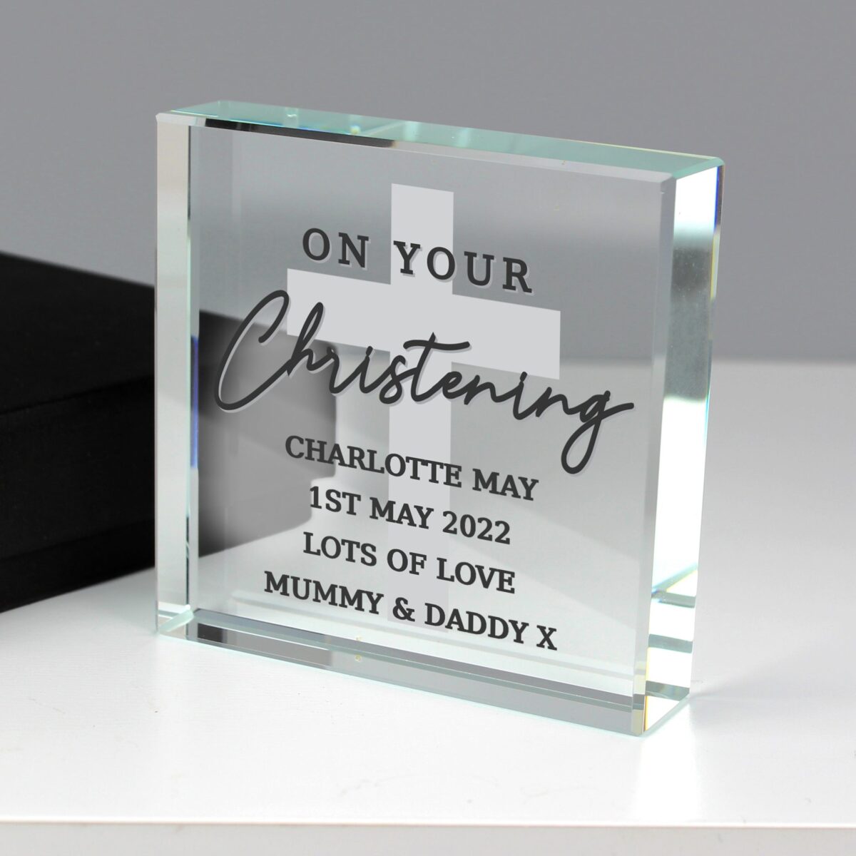 Personalised On Your Christening Crystal Token: 2 - Crystal Tokens By Gift Moments