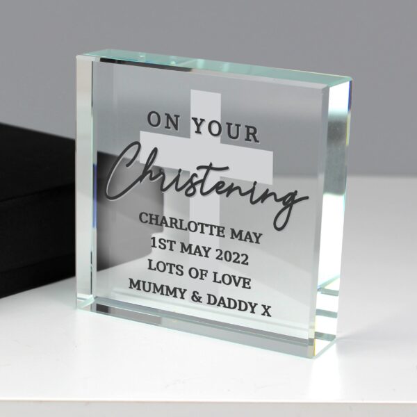 Personalised On Your Christening Crystal Token: 2 - Crystal Tokens By Gift Moments