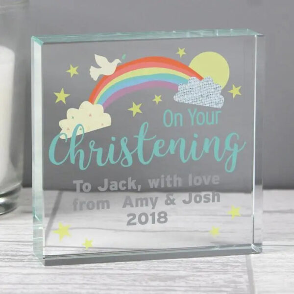 Personalised On Your Christening Crystal Token: 2 - Crystal Tokens By Gift Moments
