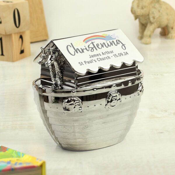 Personalised Christening Noahs Ark Money Box: 1 - Money Boxes By Gift Moments