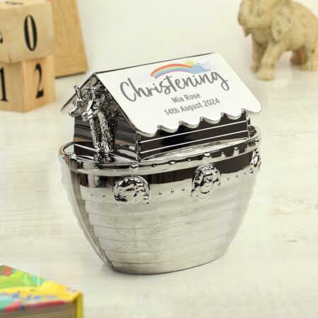 Personalised Christening Noahs Ark Money Box: 4 - Money Boxes By Gift Moments