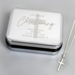 Personalised Christening Trinket Box & Cross Necklace Set: 1 - Necklaces By Gift Moments