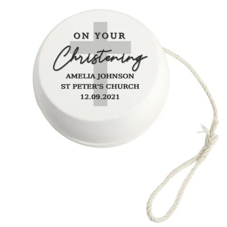 Personalised On Your Christening White Wooden Yoyo: 3 - Toys By Gift Moments