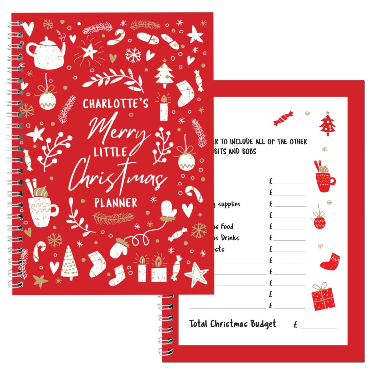 Personalised christmas a5 planner