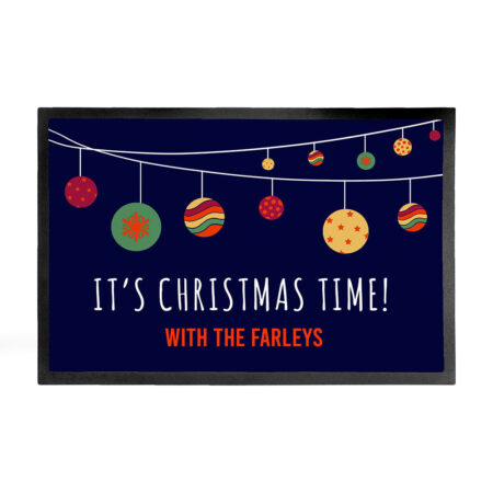 Personalised Christmas Bauble Indoor Doormat: 3 - Doormats By Gift Moments