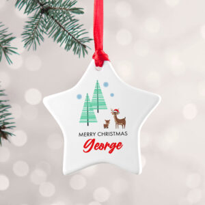 Personalised Christmas Deer Decoration: 3 - Christmas Decorations By Gift Moments