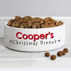 Personalised Christmas Dinner 14cm Medium Pet Bowl: 1 - Pet Products By Gift Moments