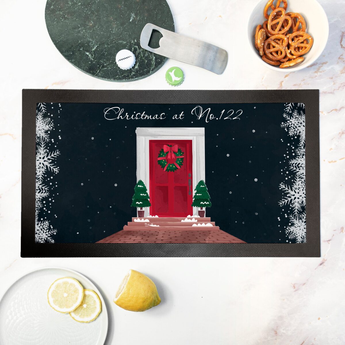 Personalised Christmas Door Bar Mat: 1 - Barware By Gift Moments