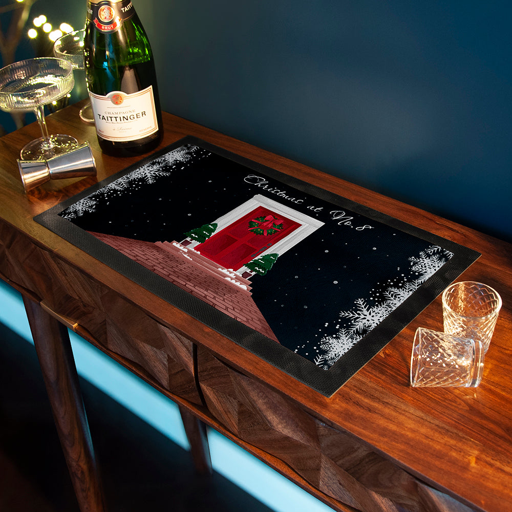 Personalised Christmas Door Bar Mat: 2 - Barware By Gift Moments