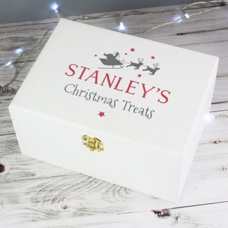Personalised Christmas Eve White Wooden Box: 1 - Keepsake Boxes By Gift Moments
