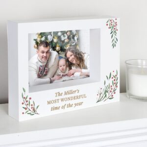 Personalised Christmas Foliage 5x7 Box Photo Frame: 1 - Photo Frames By Gift Moments