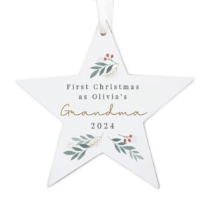 Personalised Christmas Foliage Hanging Star Decoration: 5 - Christmas Decorations By Gift Moments
