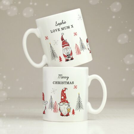 Personalised Christmas Gonk Pattern Mug: 6 - Mugs By Gift Moments