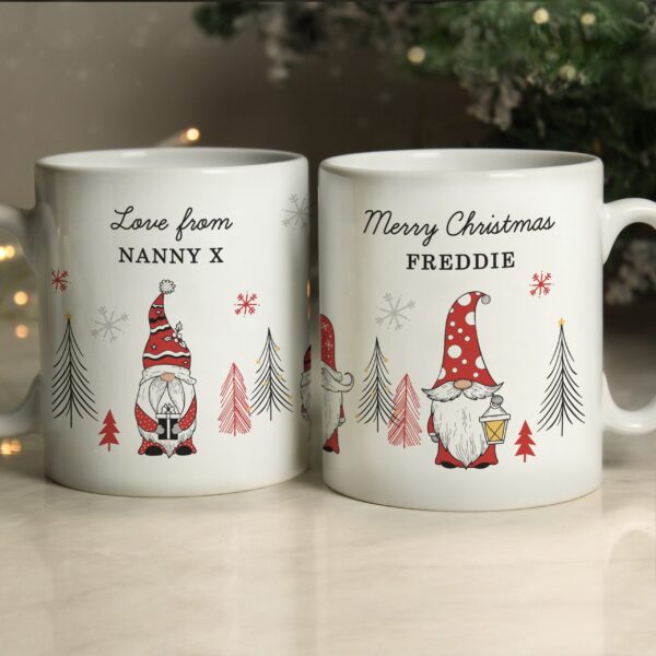 Personalised Christmas Gonk Pattern Mug: 1 - Mugs By Gift Moments