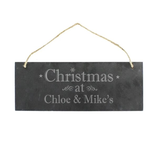 Personalised Christmas Hanging Slate Plaque: 2 - Signs & Plaques By Gift Moments