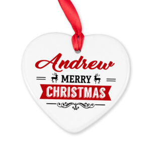 Personalised Christmas Heart Decoration: 6 - Christmas Decorations By Gift Moments