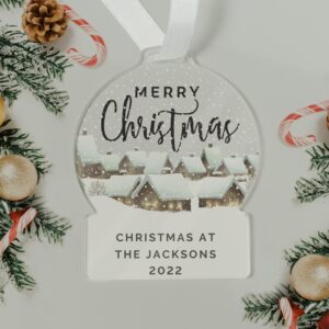 Personalised Christmas Home Acrylic Snowglobe Decoration: 3 - Christmas Decorations By Gift Moments