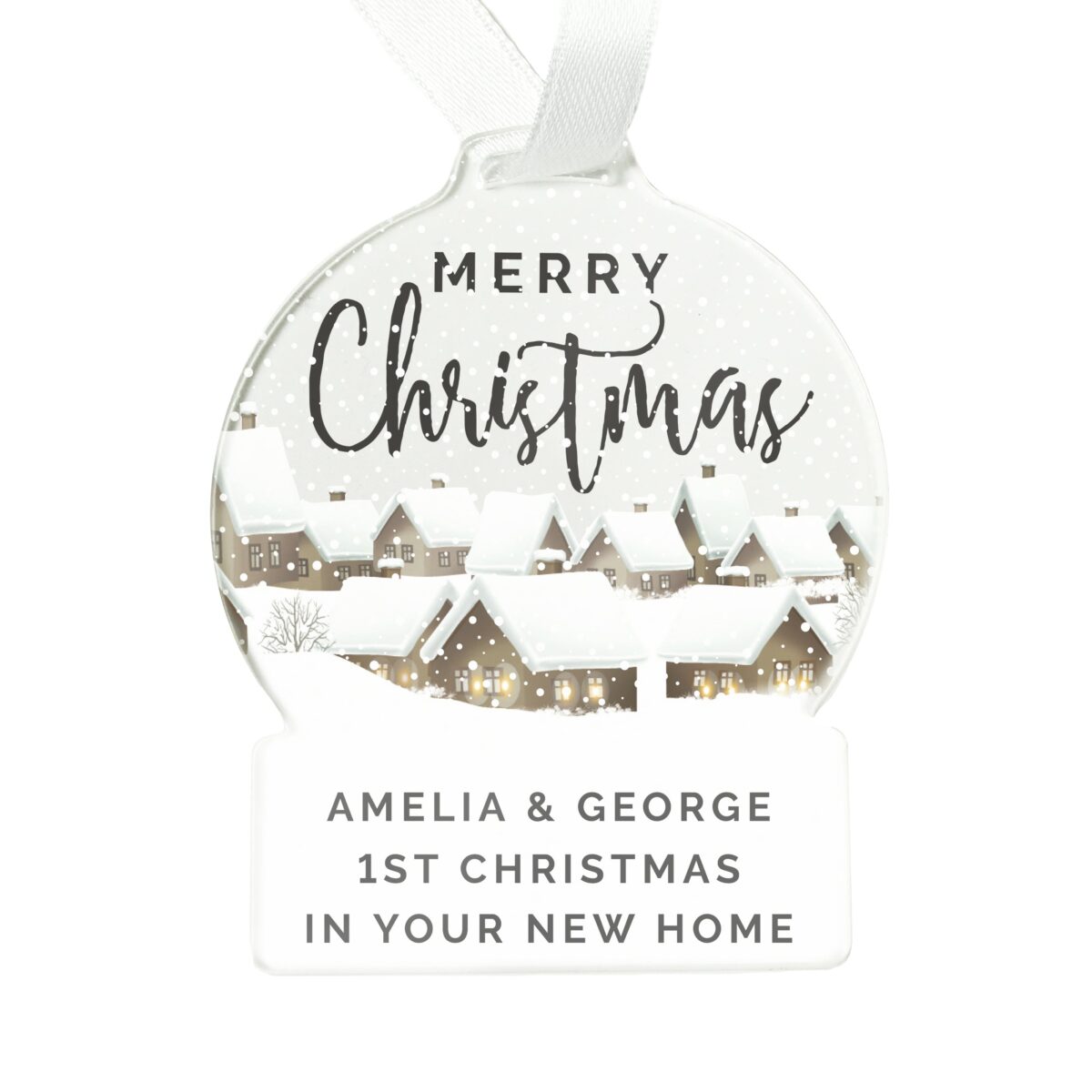 Personalised Christmas Home Acrylic Snowglobe Decoration: 5 - Christmas Decorations By Gift Moments