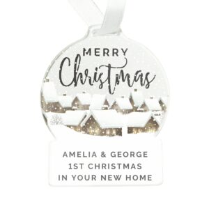 Personalised Christmas Home Acrylic Snowglobe Decoration: 5 - Christmas Decorations By Gift Moments