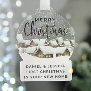 Personalised Christmas Home Acrylic Snowglobe Decoration: 2 - Christmas Decorations By Gift Moments