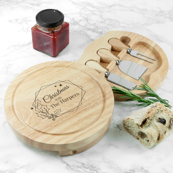 Personalised Christmas at Home Cheese Board Set: 1 - Cheese Boards By Gift Moments