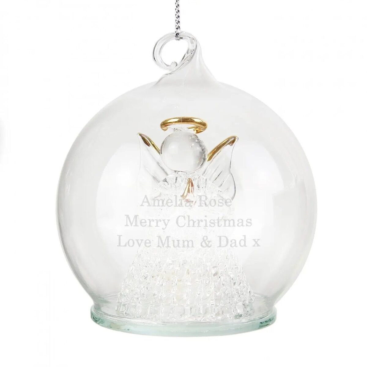 Personalised Christmas Message LED Angel Bauble: 5 - LED Lighting By Gift Moments