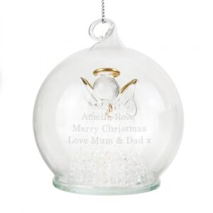 Personalised Christmas Message LED Angel Bauble: 5 - LED Lighting By Gift Moments