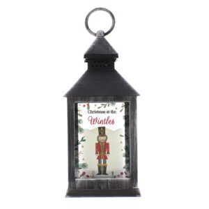 Personalised Christmas Nutcracker Black Lantern: 5 - LED Lighting By Gift Moments