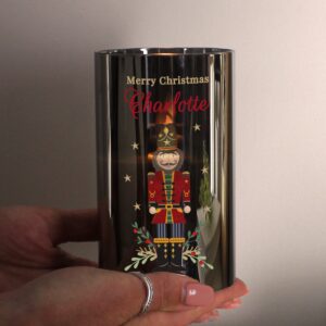 Personalised Christmas Nutcracker Smoked LED Candle: 4 - LED Lighting By Gift Moments