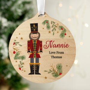 Personalised Christmas Nutcracker Wooden Bauble: 1 - Christmas Decorations By Gift Moments