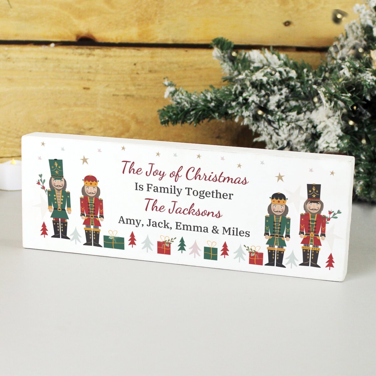 Personalised Christmas Nutcracker Wooden Mantel Ornament: 2 - Christmas Decorations By Gift Moments