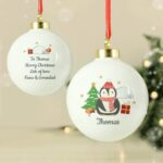 Personalised Christmas Penguin Bauble: 1 - Christmas Baubles By Gift Moments