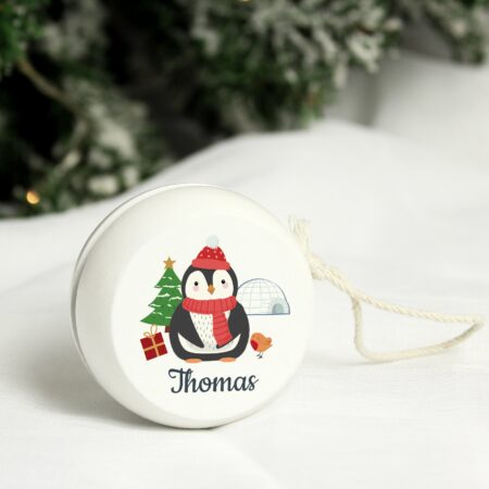 Personalised Christmas Penguin White Wooden Yoyo: 3 - Toys By Gift Moments
